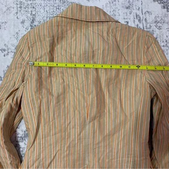 VTG 90s/Y2K bebe Beige & Orange Striped Button-Up Blazer Size 0 - Picture 11 of 12